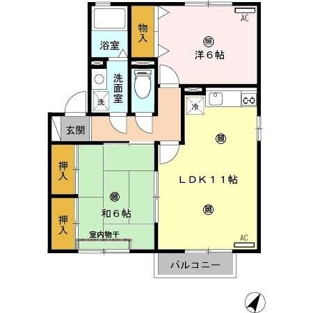 Ocean Court　1（201） 間取り図画像