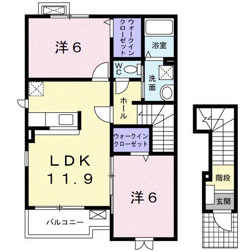 クレメントＢ（201） 間取り図画像