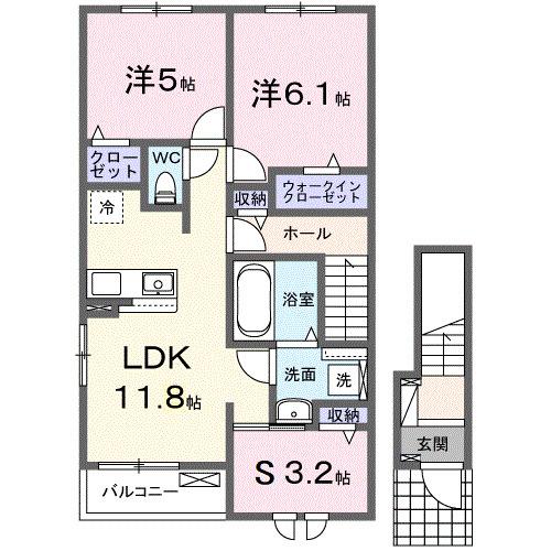 ハウスプリムローズ　Ⅷ（201） 間取り図画像