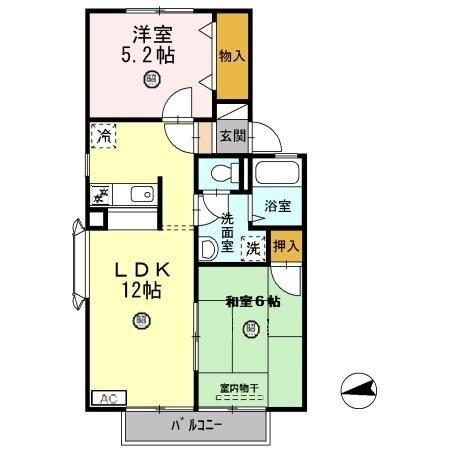 コートダジュールTⅡ　A棟（205） 間取り図画像