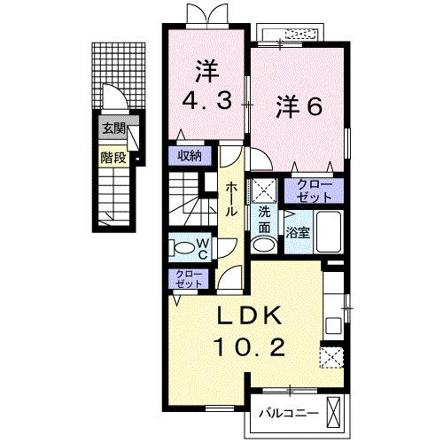 シャン・ノール　ⅩⅡ（201） 間取り図画像