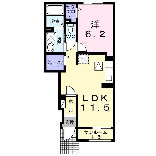 ウエスタン　ヴィレッジⅡ（103） 間取り図画像