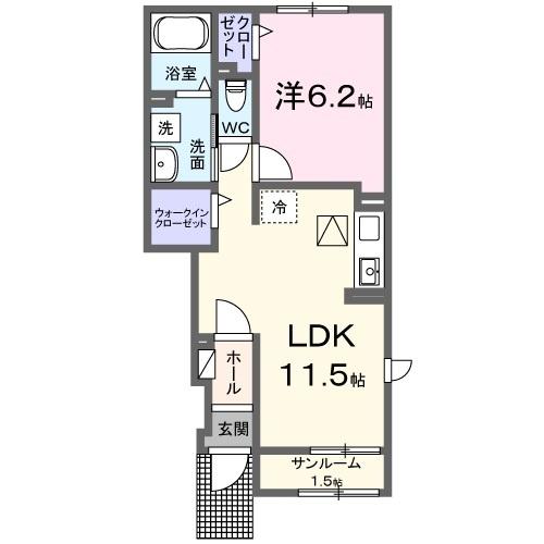 ウエスタン　ヴィレッジⅡ（105） 間取り図画像