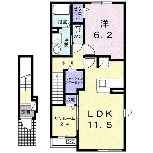 ウエスタン　ヴィレッジⅡ（202） 間取り図画像