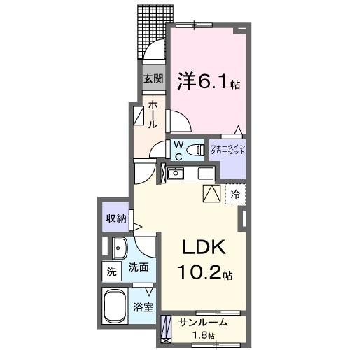 フロレゾンＣ（102） 間取り図画像