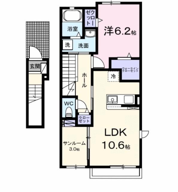 フロレゾンＣ（201） 間取り図画像