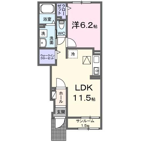 ウエスタン　ヴィレッジⅠ（103） 間取り図画像