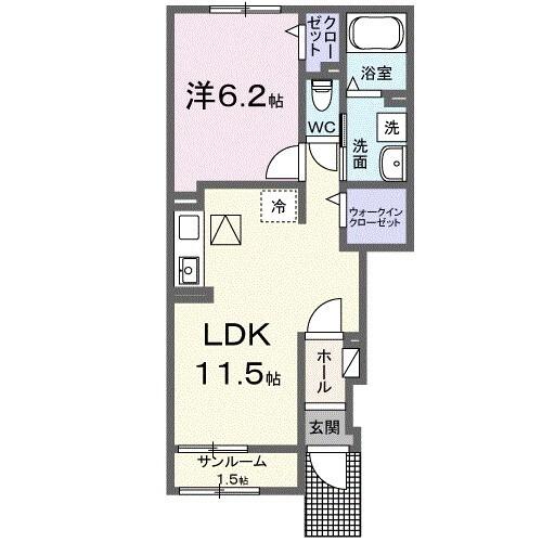 ウエスタン　ヴィレッジⅠ（102） 間取り図画像