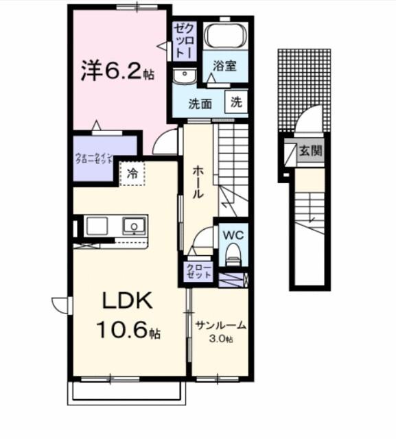 フロレゾンＢ（205） 間取り図画像