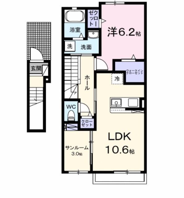 ルチェリデＢ（202） 間取り図画像