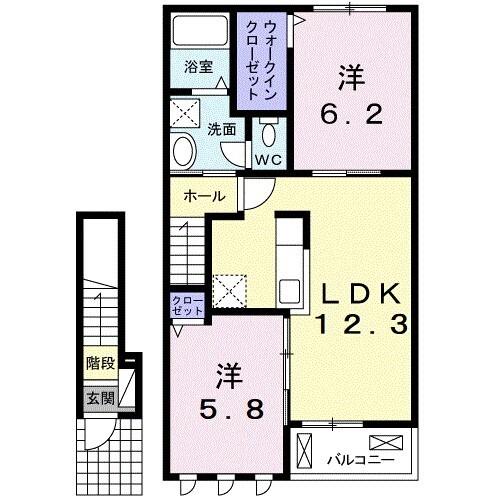 ボヌール岩橋　Ⅱ（202） 間取り図画像