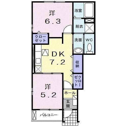 シャイニング・ベル　Ⅱ（101） 間取り図画像