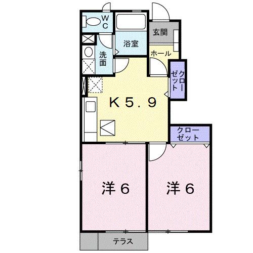 メルヴェーユⅡ（102） 間取り図画像