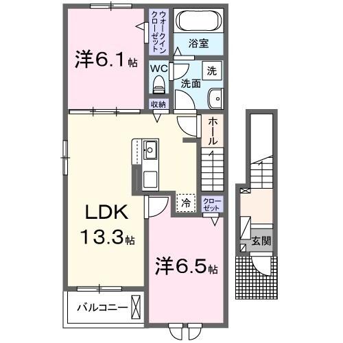 セーリウス梅原Ⅲ（201） 間取り図画像