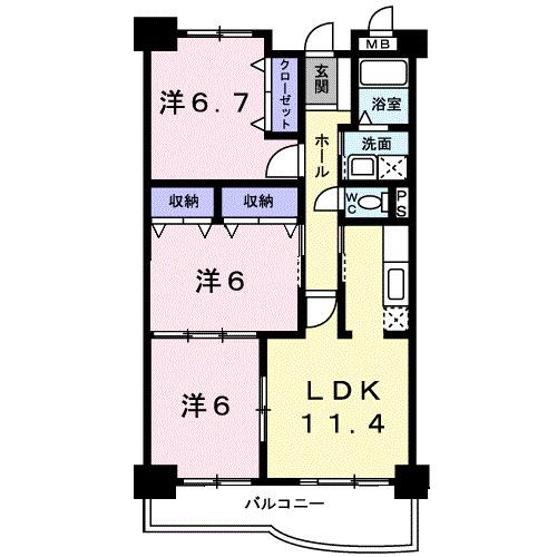 ＢｒｉｇｈｔＨｉｌｌｓ　Ｈ＆Ｋ（102） 間取り図画像