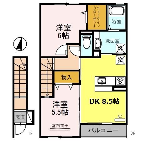 D-room下井阪南（205） 間取り図画像