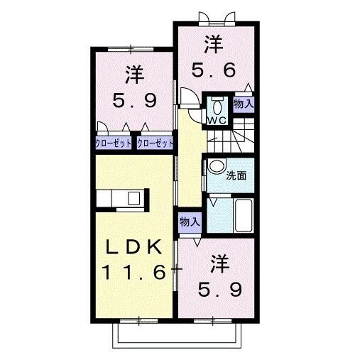 シャーメゾン西庄Ｂ棟（205） 間取り図画像