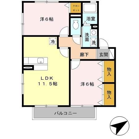ウィルモアシャトー　Ａ棟（A202） 間取り図画像