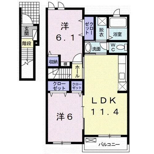 アルコバレーノ　Ｂ（202） 間取り図画像