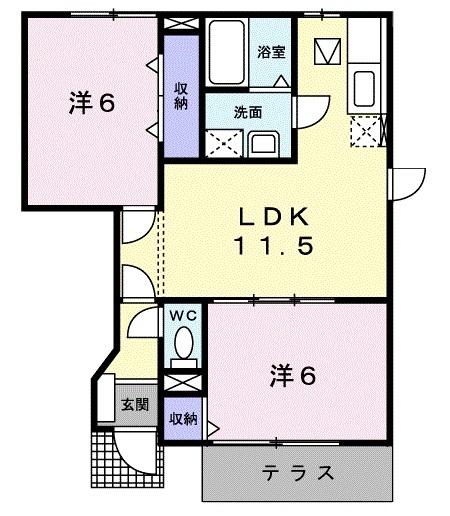 パインズドールⅠ（102） 間取り図画像