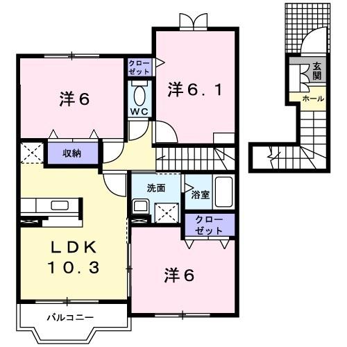 メリー・プラッツ　Ⅱ（203） 間取り図画像