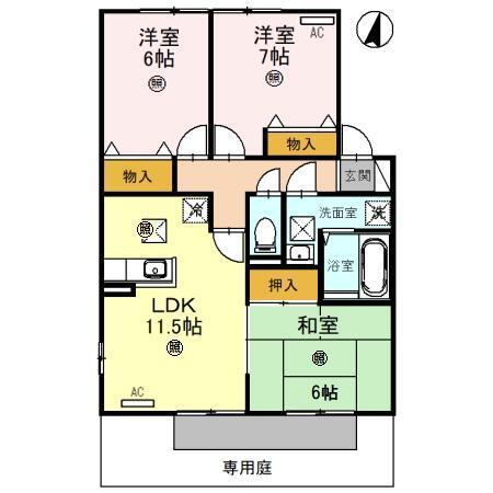 シンフォニータウンⅠ　B棟（105） 間取り図画像