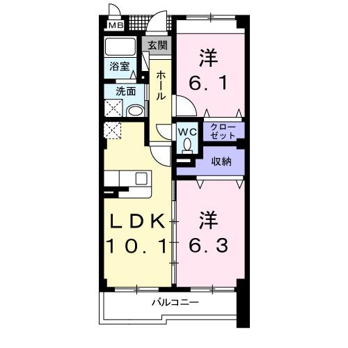 リヴェール栄谷（101） 間取り図画像