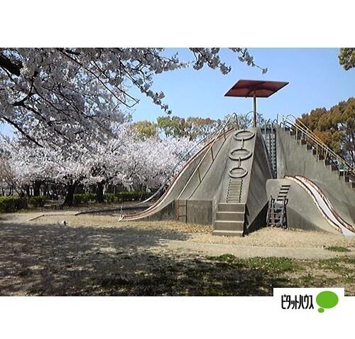 岡公園：736m