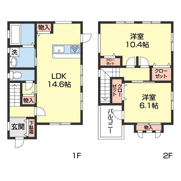 本脇戸建賃貸（2棟） 間取り図画像