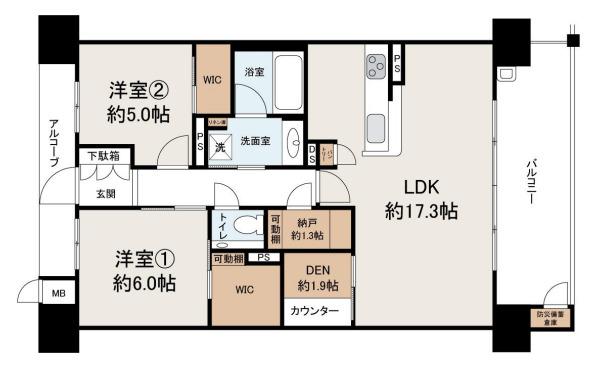 シャルマンフジ和歌山市駅レジタージュ 間取り図画像