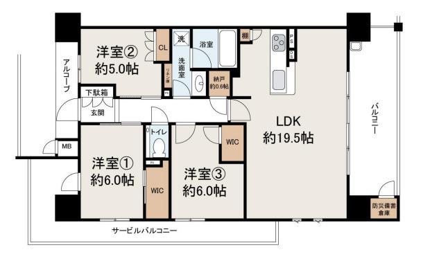 シャルマンフジ和歌山市駅レジタージュ 間取り図画像