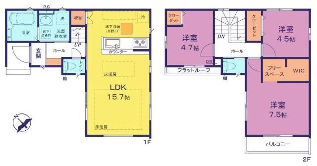 間取図　1号棟