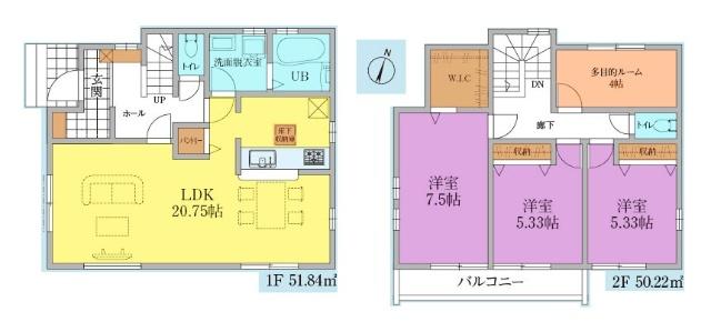 間取図　1号棟