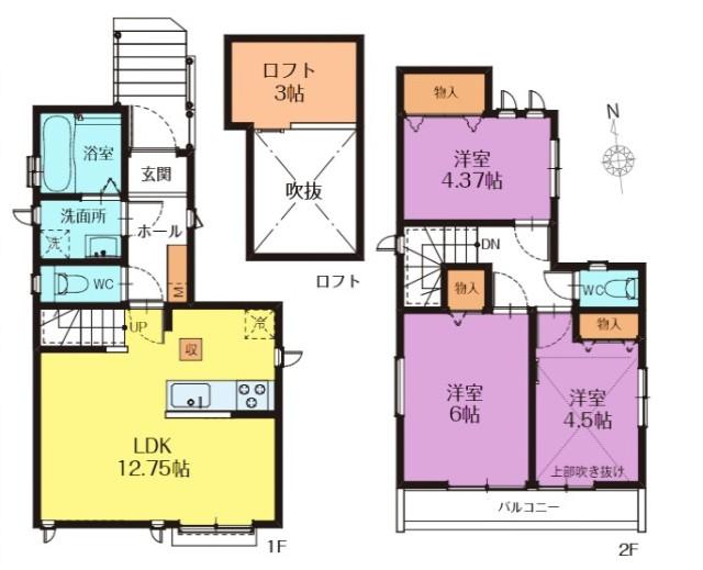間取図　1号棟