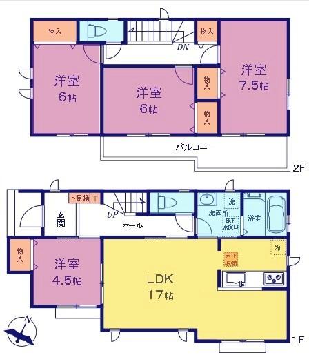 間取図　1号棟