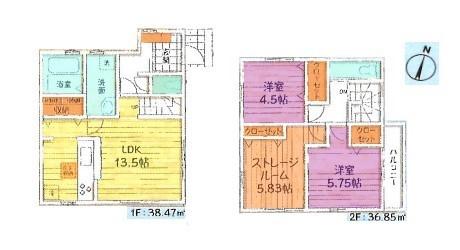 間取図　1号棟
