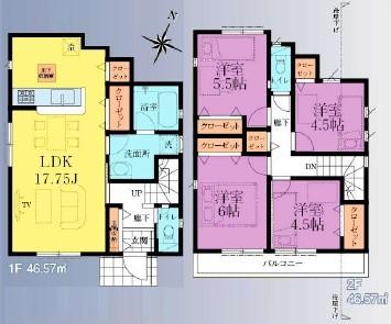 間取図　1号棟