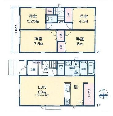 間取図　1号棟
