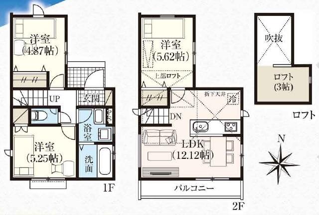 間取図　1号棟