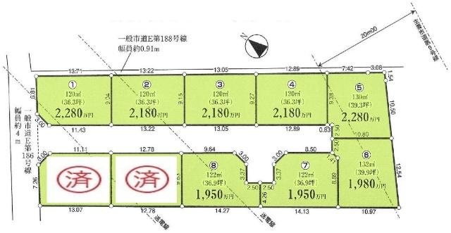 武蔵村山市岸1丁目全10区画　7区画　土地 区画図