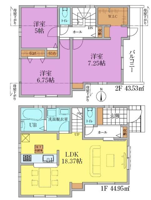 間取図　1号棟