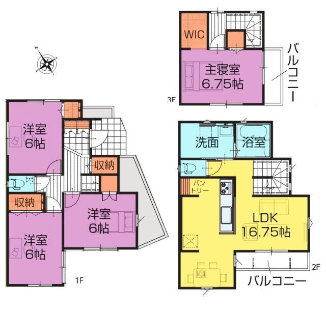 いろどりアイタウン立川市砂川町8丁目 間取り図画像