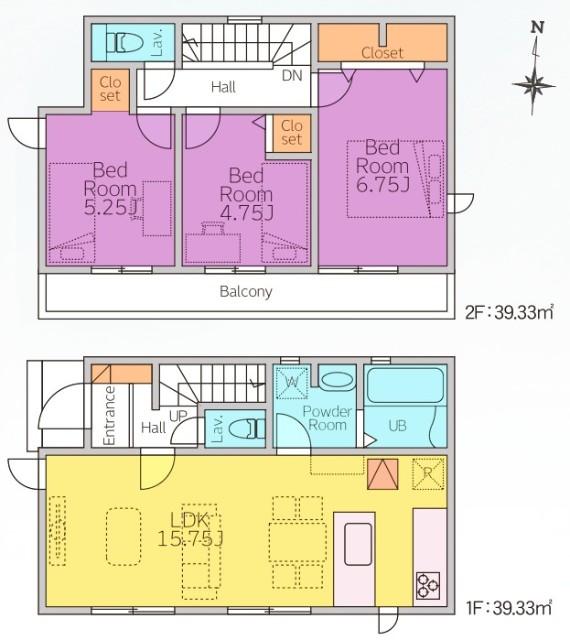 リナージュ小平仲町第1期 間取り図画像