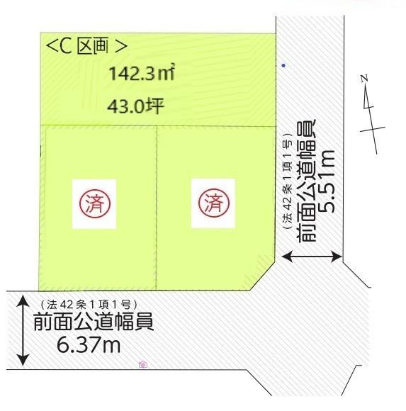 武蔵村山市大南3丁目全3区画　C区画 区画図