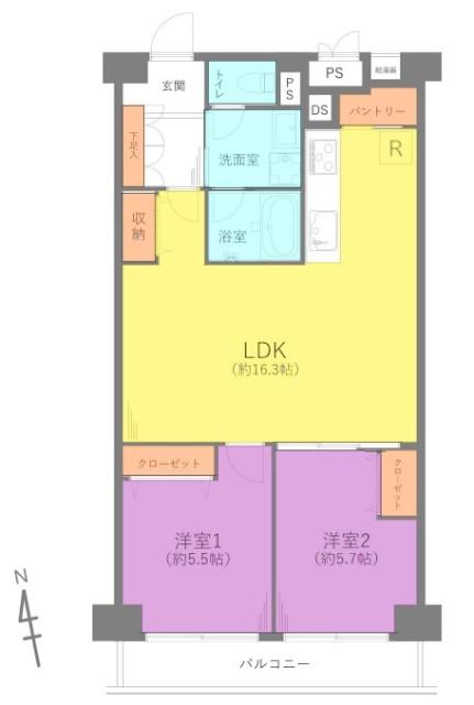 花小金井スカイハイツ 間取り図画像