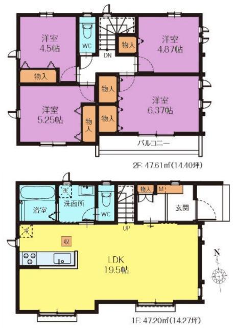 ハートフルタウン小平鈴木町1丁目全8棟　B号棟 間取り図画像