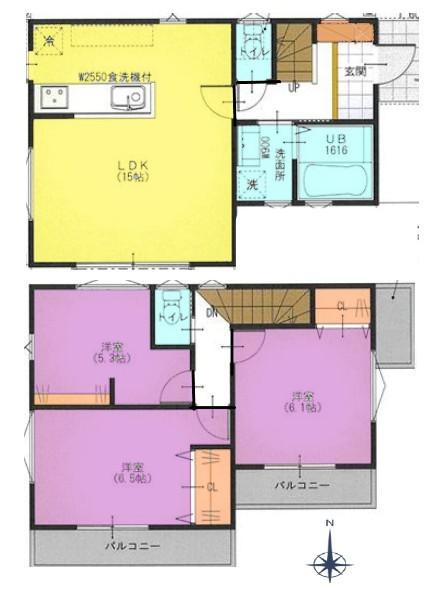 小平市花小金井南町3丁目 間取り図画像