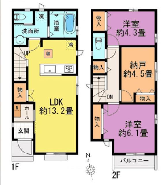 ハートフルタウン小平市回田町　B号棟 間取り図画像