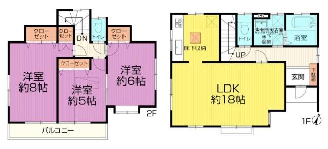 立川市一番町1丁目　中古戸建 間取り図画像