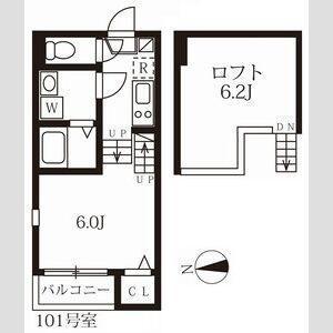 ハーモニーテラス名楽町（101） 間取り図画像